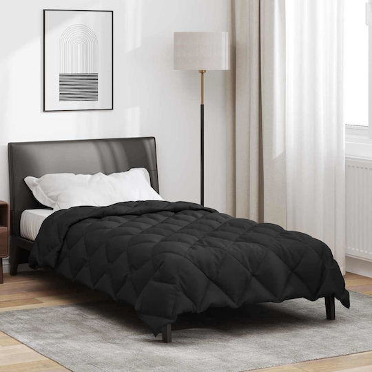 vidaXL Duvet Cover Queen 220x155 Black Velvet-Black Metal