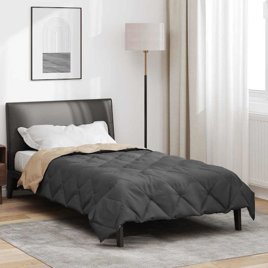 vidaXL Παπλωματοθήκη Μονή 135x200 Ανθρακί, Ταμπά