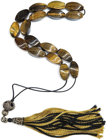 Roloi Komboloi Eye Of The Tiger Worry Beads with 17 Beads Multicolour 31cm