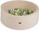 Moni Ball Pit made of Fabric 90x90x30cm. for 1+ Years Years Beige