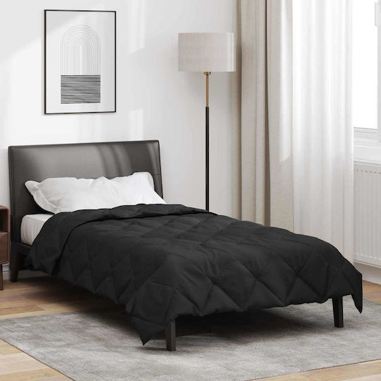 vidaXL Super King Blanket 220x135cm Black