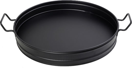 Espiel Metal Rotund Tavă de Servire cu Mânere în Culoare Negru 46x38x6.5cm TEM102 1buc