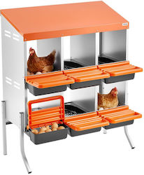 Vevor Nesting Boxes für Hühner 6 Abteile Unterstützungsbeine Leichtes Sammeln von Eiern Verzinkter Stahl Kunststoff Hochfest Gekantete Nesting Boxes für Hühner Hühner Legen Eier Orange