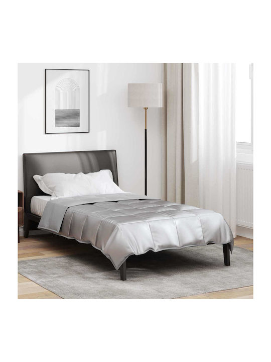 vidaXL Cuvertură Single din Poliester Silver 135x220cm