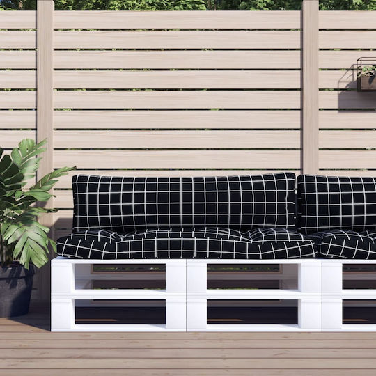 vidaXL Waterproof Bench Cushion for Pallet with Backrest Oxford Black 2 Pieces 110x50cm