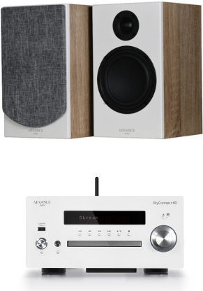 Advance Paris Sound System 2 Paris + All in One System IC-ADVKC100LW+ADVMYCONNECT60W 30W with CD Player and WiFi White