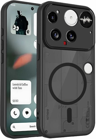 Halbtransparent Umschlag Rückseite Kunststoff Schwarz (Nothing Phone (3))