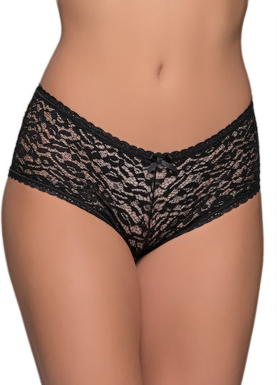 Milena by Paris Damen Sexy Boxer mit Spitze Schwarz 001606-Schwarz