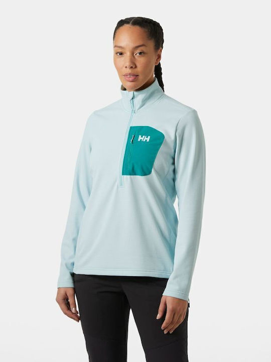 Versalite 12 Winter Women's Fleece Blouse Hiking with Zipper Light Blue
