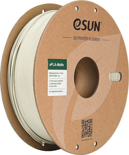Esun Epla Matte PLA 3D Printer Filament 1.75mm Light Khaki 1kg PLA-MT175Q-K1P1 1τμχ (Spool)
