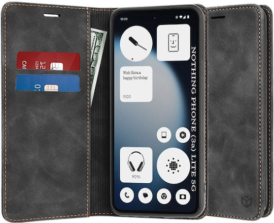Techsuit Confy Cover Book Schwarz für Nothing Phone (3a) Lite