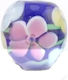 Χάντρα Efco Γυάλινη 10x15mm Οβάλ Flowers Μπλε Λευκό 3τμχ