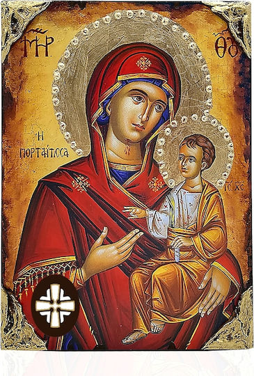 Fecioara Maria Portaïtissa Litografie Muntele Athos 30x40