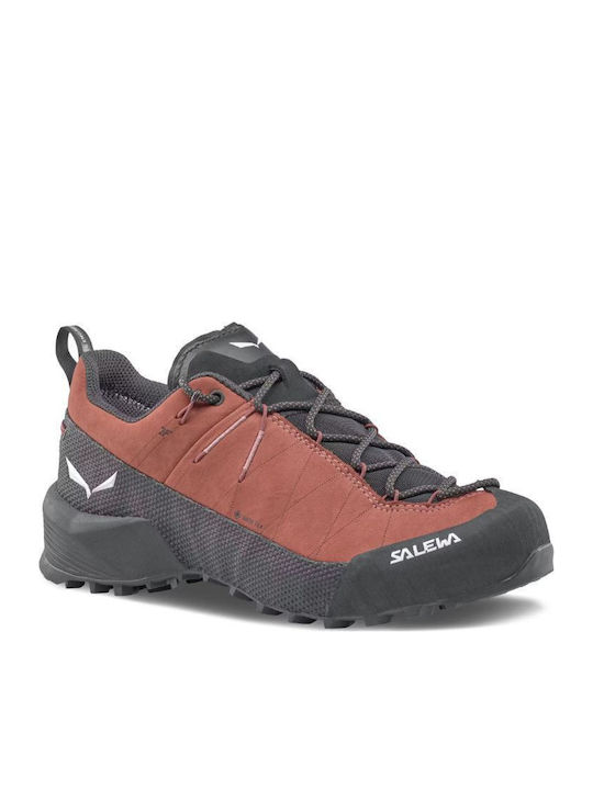 Salewa Wildfire Leather 2 Women's Hiking Shoes Waterproof with Gore-Tex Membrane Red