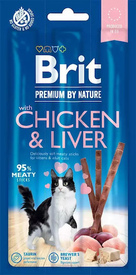 Brit Premium Cat Στικς Chicken & Liver 3pcs X 6gr