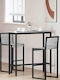 Table Bar Wooden with Metal Frame Gray 100x40x100.5cm
