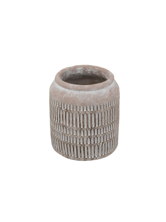 Artekko Διακοσμητικό Βάζο Τσιμεντένιο Μπεζ Φ18xΥ20cm