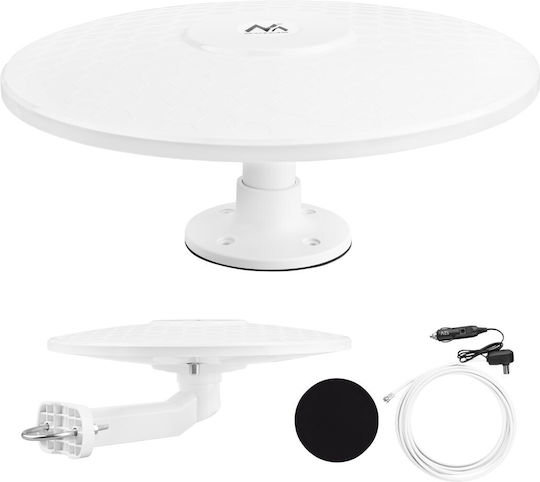Maclean Energy Car Antenna Roof Electric for TV in White Color