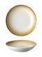 Lukanda Plate Soup made of Porcelain Yellow with Diameter 20cm