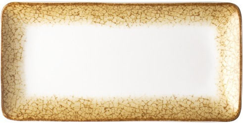 Lukanda Plate Shallow Rectangular made of Porcelain Yellow 21x10cm