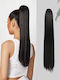 Piese de păr cu Clip în Negru Culoare 55cm