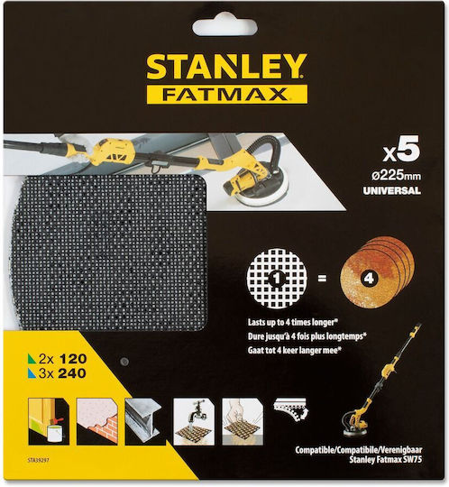 Stanley Γυαλόχαρτο K120 / K240 Σετ 5τμχ