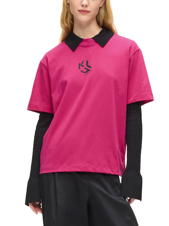 Karl Lagerfeld Women's T-shirt Black-fuchsia