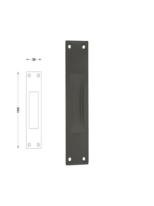 Door Flush Handle Sliding Doors Recessed Black Matte 232-7 Perfect