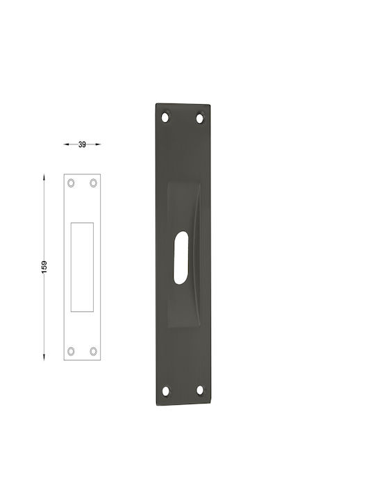 Flush Handle for Sliding Doors Hole Black Matte 232-7 Perfect