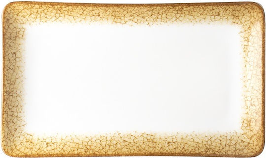 Servierplatte Rechtecke aus Porzellan 27x16cm Gelbe Beigefarbe Reihe Cavo Lukanda Cv1-rp-2716