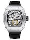 Onola Ανδρικό Ρολόι 16mm Αυτόματο με Μαύρο Καουτσούκ Λουράκι