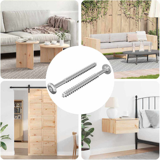 vidaXL Wood Bolts Hexagon with Length 6mm 2pcs