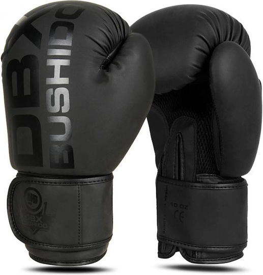 DBX Bushido Boxing Gloves made of Synthetic Leather for Match Black