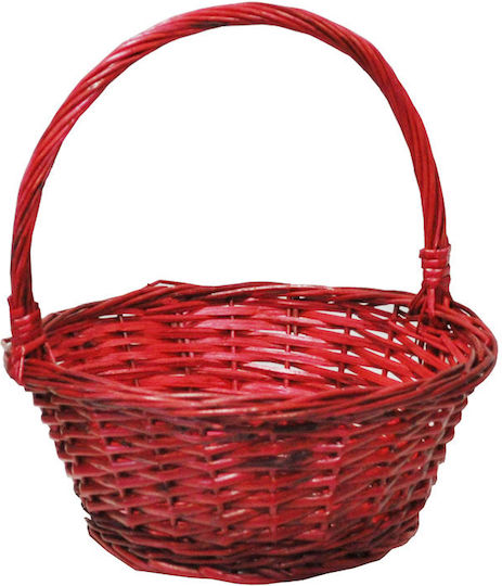 Ra-Ba Decorative Basket Wicker Red 20x20x24cm