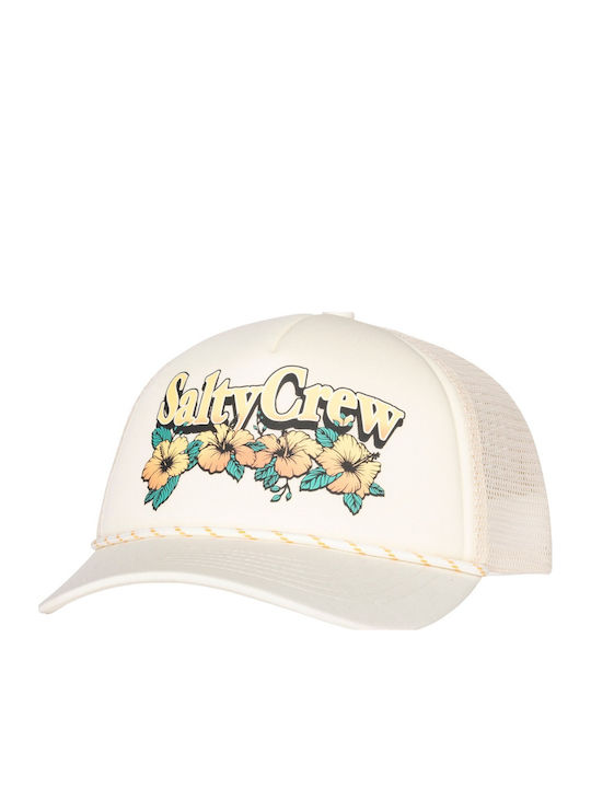 Salty Crew Pitstop Trucker Cap Off White