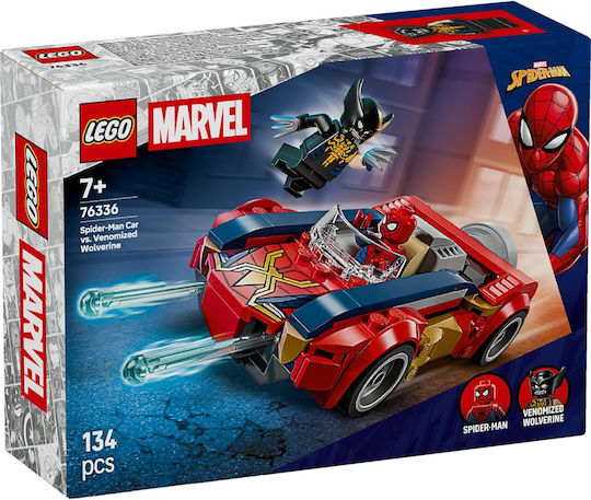 LEGO Marvel Spider-Man Кола срещу Venomized Wolverine за 7+ Години 134 Бройки