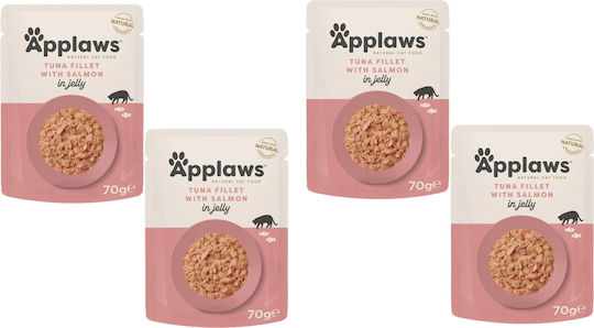Applaws Wet Food for Adult Cats in Pouches with Tuna, Salmon, Chicken, Fish and Vegetables 4x70gr
