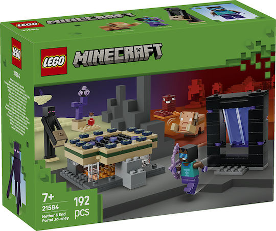 LEGO Minecraft Nether & End Portal Journey for Ages 7+ 192 Pieces