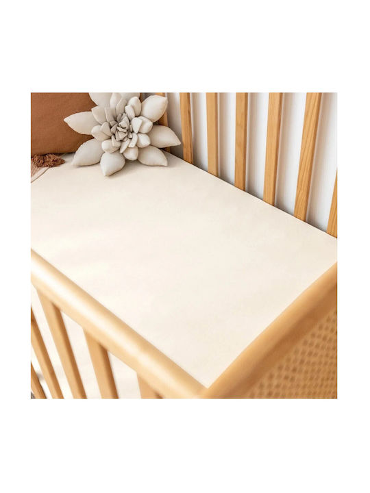 Kotonia Home Cearșaf pentru bebeluși Pentru Patut Bumbac cu Cauciuc Ecru 60x120buc