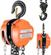 Manual Chain Hoist 2 Ton Capacity Max Lifting Height 3 M Swivel Hooks