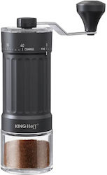 Ръчна Кафемелачка Kinghoff Kh 2002 30 G Керамичен Механизъм Степенно Регулиране На Едрината Черен