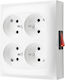 Simon Aquaclick Socket Ip20 4x Ground Built-in Switch White Acgzn4w1/11