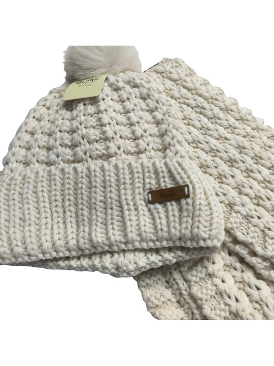 Beanie Frauen Beanie Gestrickt in Beige Farbe
