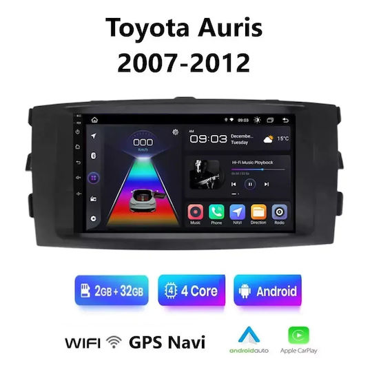 Car Audio System for Toyota Auris 2007-2012 (Bluetooth/USB/WiFi/GPS/Apple-Carplay/Android-Auto) with Touch Screen 7"