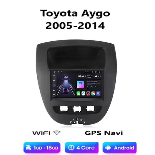 Auto-Audiosystem für Toyota Aygo 2005-2014 (Bluetooth/USB/WiFi/GPS/Apple-Carplay/Android-Auto) mit Touchscreen 7"