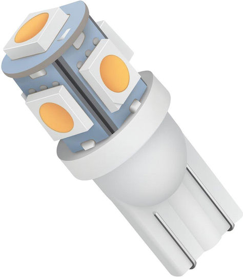 Vencore 3216-10022 T10 W5W LED Lamp Base T10 W5W 5 SMD 5050 1.50W 100 Lumen 12 Volt Warm White 3000K