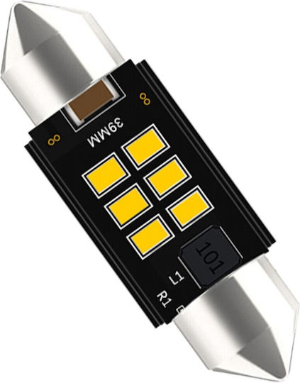 Vencore 3216-10149 C5w Festoon Canbus Gen4 39mm Λάμπα Led Σωληνωτή Βάση C5w 39mm Festoon Canbus Gen4 6 Smd 3020 2w 310 Lumen 8-48 Volt Θερμό Λευκό 3000k