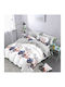 Kotonia Home Set Husă de Pilotă Dublă cu 2 Fețe de Pernă & 1 Cearsaf 200x230 Yoyo Floral