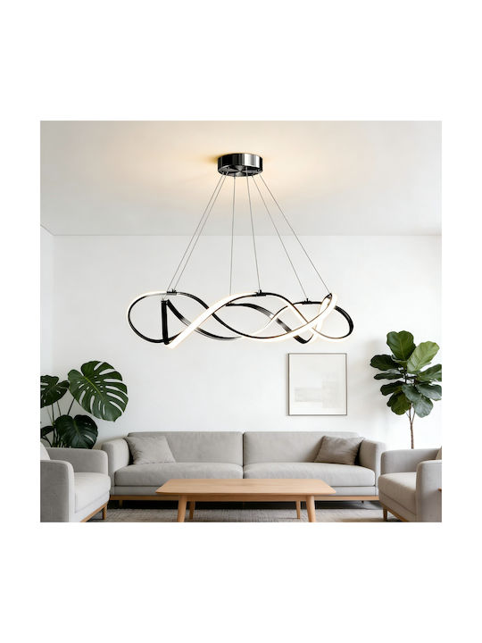 Adjustable Pendant Light Black 55x55cm