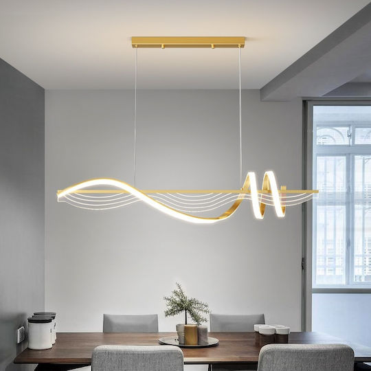LED Κρεμαστό Φωτιστικό Χρυσό 100x100εκ. LED Κρεμαστό Φωτιστικό Χρυσό 100x100εκ.
